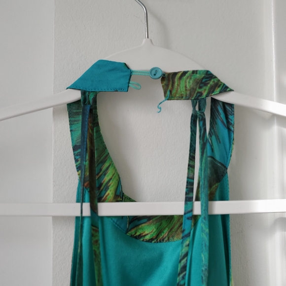 ♡SOLD♡ Luxxel Green Tropical Print Maxi Size S - Picture 11 of 16